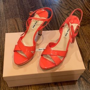 Miu Miu size 37 amazing gorgeous coral sandals